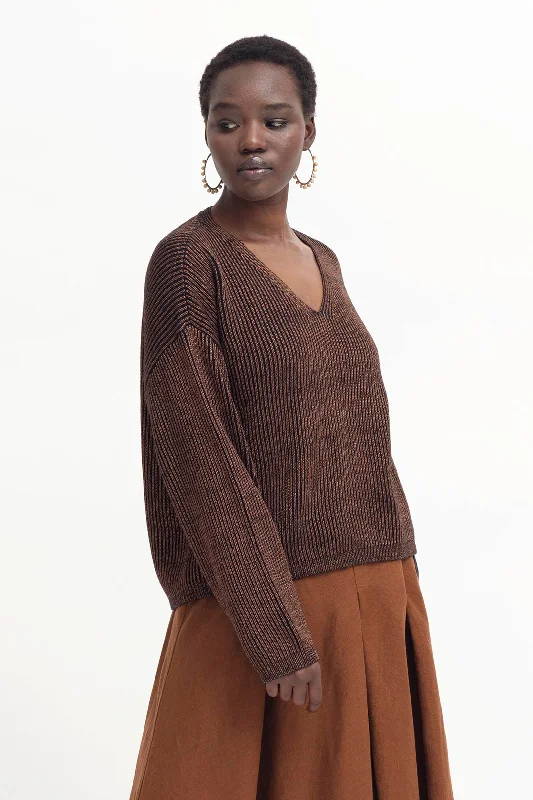 Glittra Metallic Sweater Zippered Buttoned Snapped