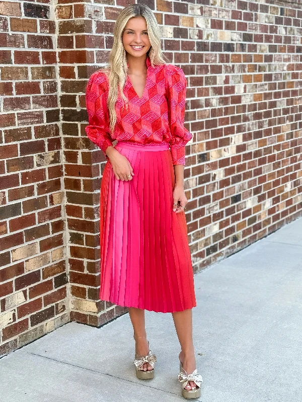 Pleated Midi Skirt (Golden Hour) cashmere skirt fine