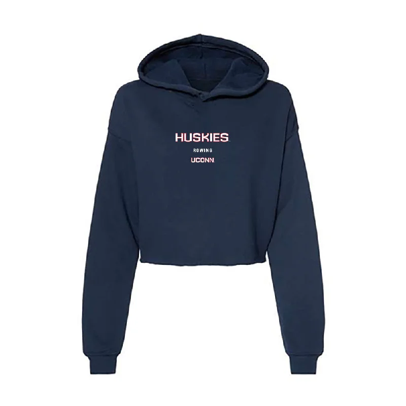 UConn - NCAA Women's Rowing : Jordan Brown - Women's Crop Fleece Hoodie Hoodie with Tied Waist Feminine Flattering