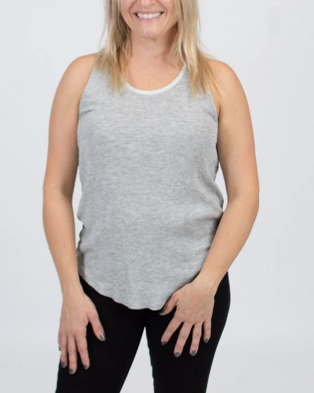 Ribbed Gray Tank v-neck tank top