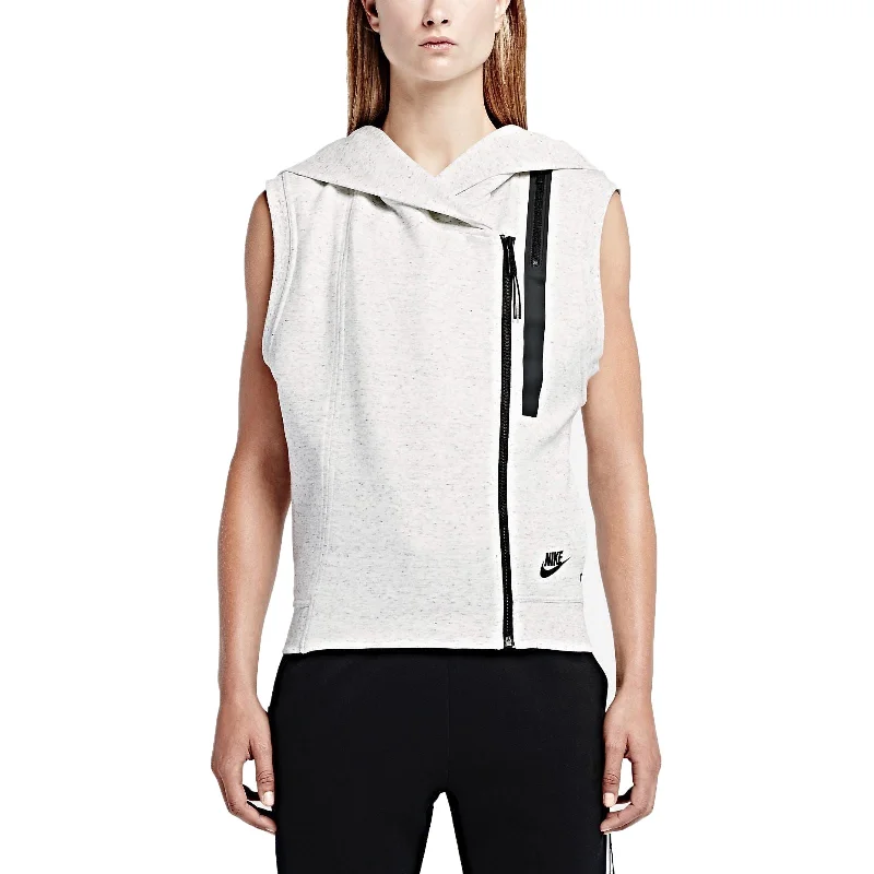 Nike Tech Fleece Vest Women's Hoodie Summit White-Heather-Black Hoodie with Sequins Glamorous Eye-catching