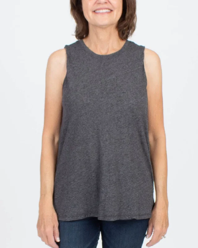 Gray Muscle Tank cropped tank top