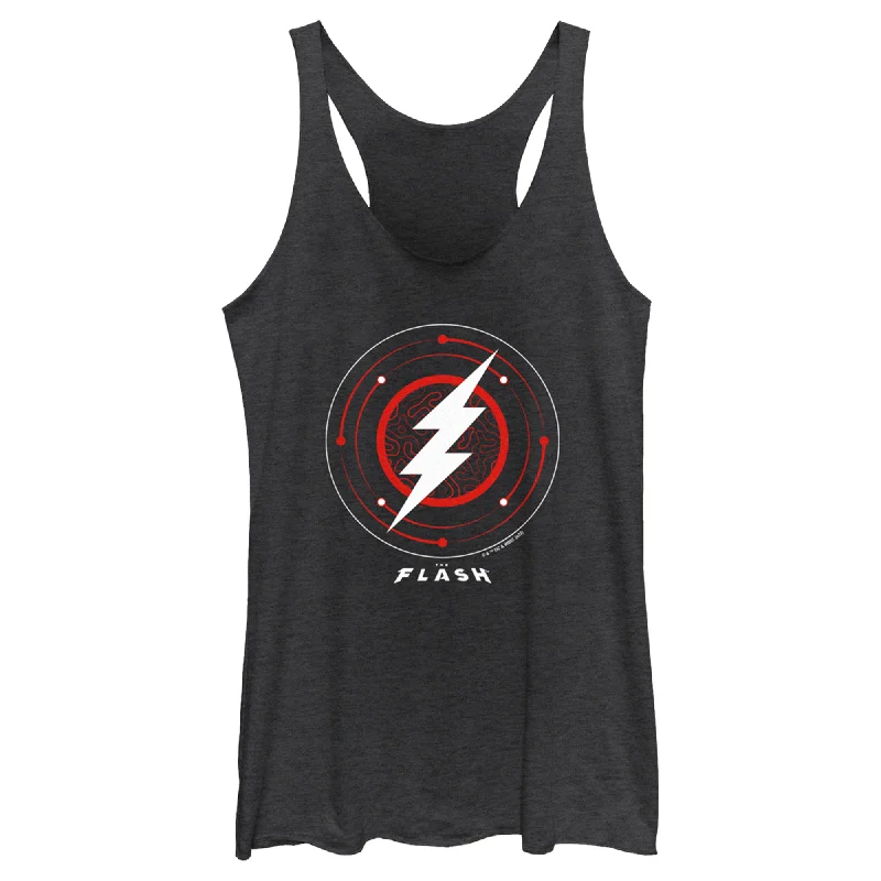 Women's The Flash White Lightning Bolt Stamp Racerback Tank Top flirty tank top