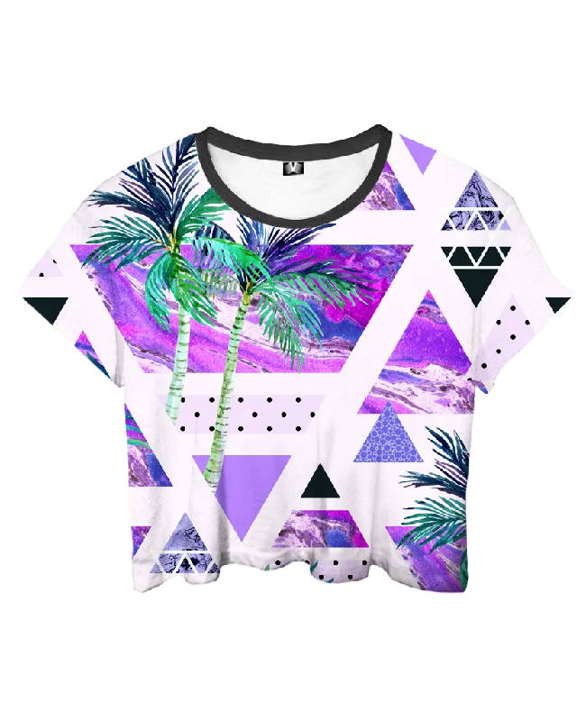 Tropical Angles Crop Top Terry Blend Velvet Blend Canvas Blend