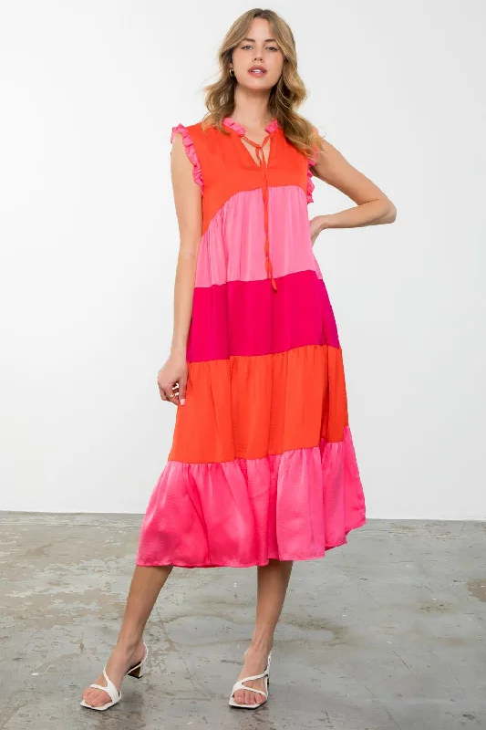 Ruffle Sleeve Multi Color Dress Tunics Wedding white
