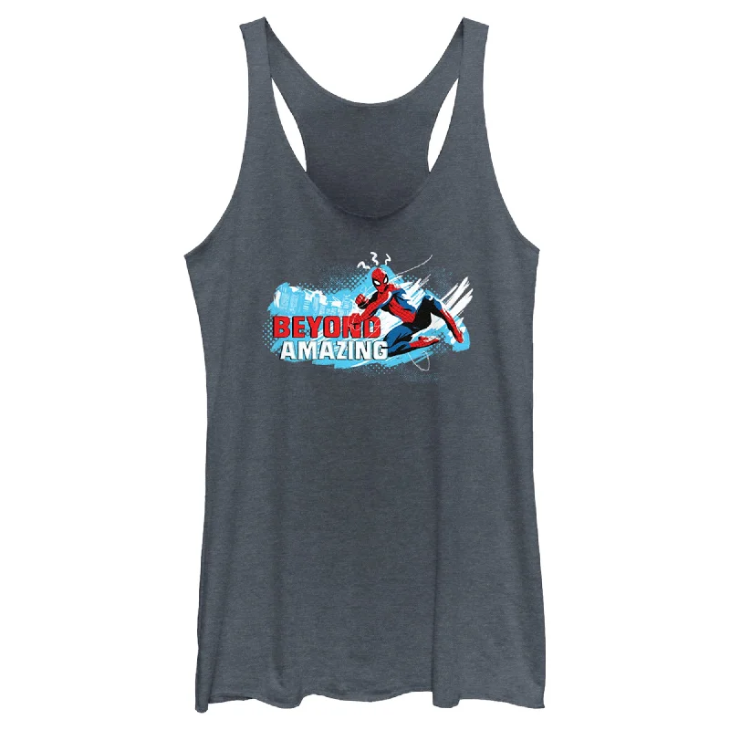 Women's Spider-Man: Beyond Amazing Swing Pose Racerback Tank Top fitted tank top