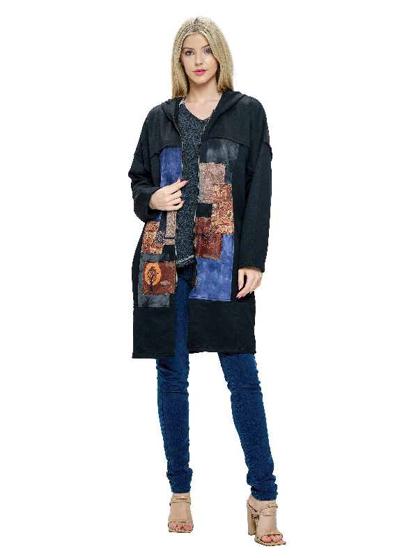 Jacket Zip-Up Hoodie Nature Mushroom Patches Wool Fabric Cashmere Fabric Tweed Fabric Jacket Zip-Up Hoodie Nature Mushroom Patches Wool Fabric Cashmere Fabric Tweed Fabric