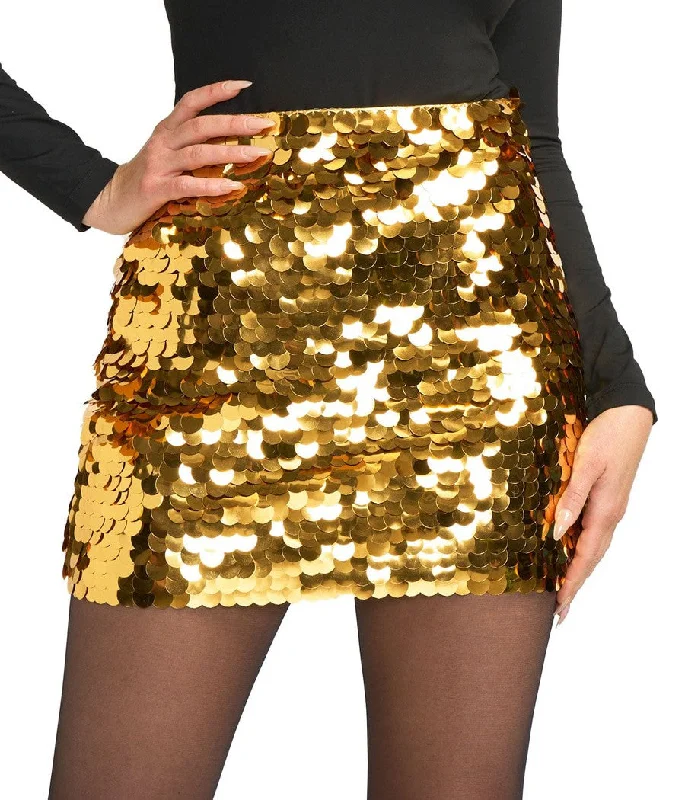 Gold Paillette Skirt corduroy skirt comfortable