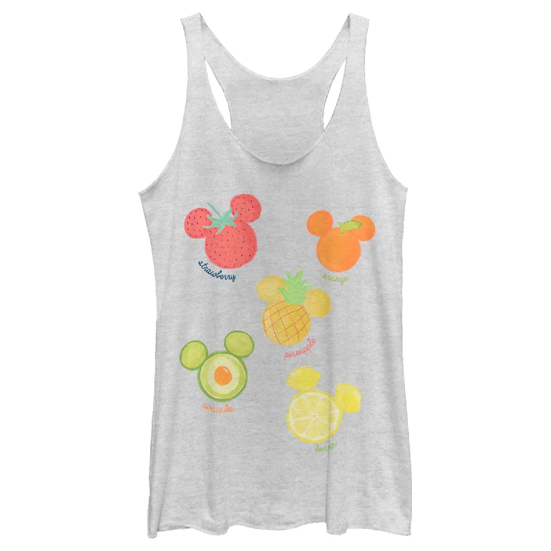 Women's Mickey & Friends Fruit Silhouettes Racerback Tank Top workout tank top