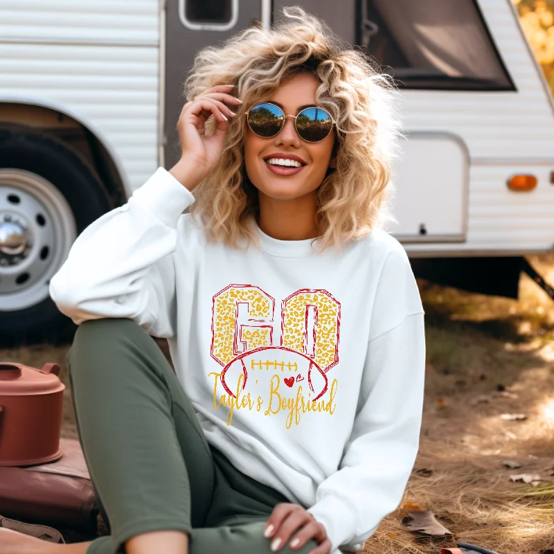 Hazel Blues® |  Go Taylor's Boyfriend Graphic Sweatshirt Hoodie with Hem Drawcord Adjustable Customizable