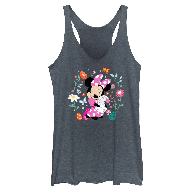 Women's Minnie Mouse Easter Bunny Hug Racerback Tank Top mint tank top