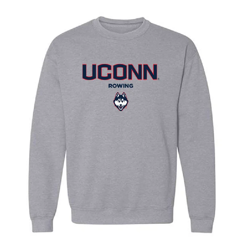 UConn - NCAA Women's Rowing : Emily Rossmeisl - Classic Shersey Crewneck Sweatshirt Hoodie with Exposed Zipper Edgy Industrial