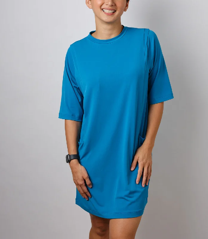 MARIE NURSING DRESS (BLUE) Tunics Hiking breathable