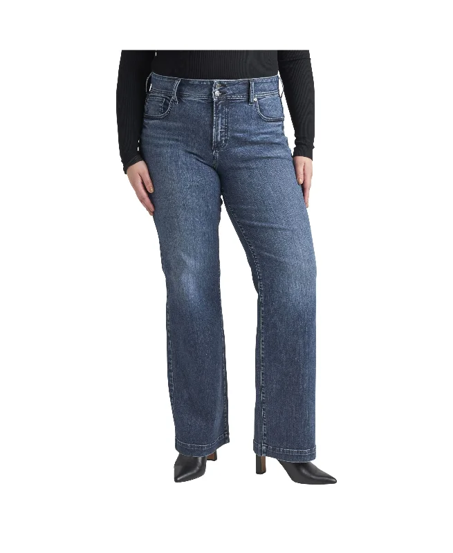 Plus Size Avery High Rise Trouser Leg Jeans Trousers Corduroy Warm
