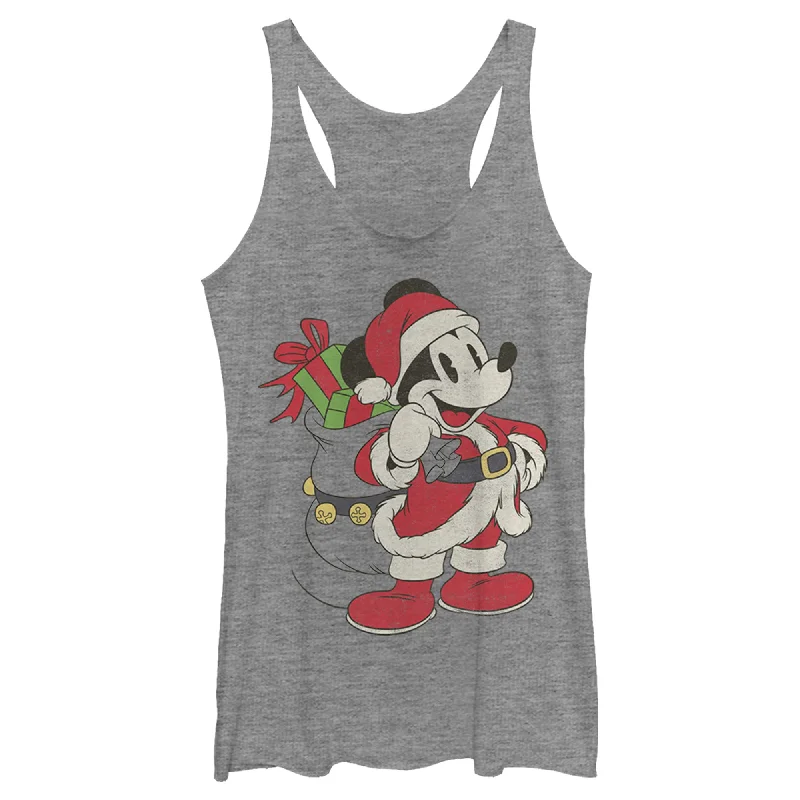 Women's Mickey & Friends Santa Mouse Racerback Tank Top high neck tank