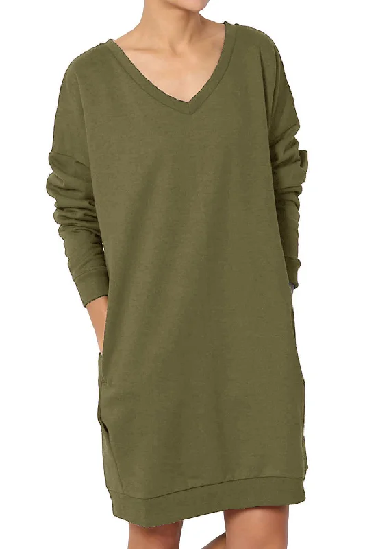 Haute Edition Women's Oversized Pullover Sweatshirt Dress Hoodie with Front Slit Layering Stylish