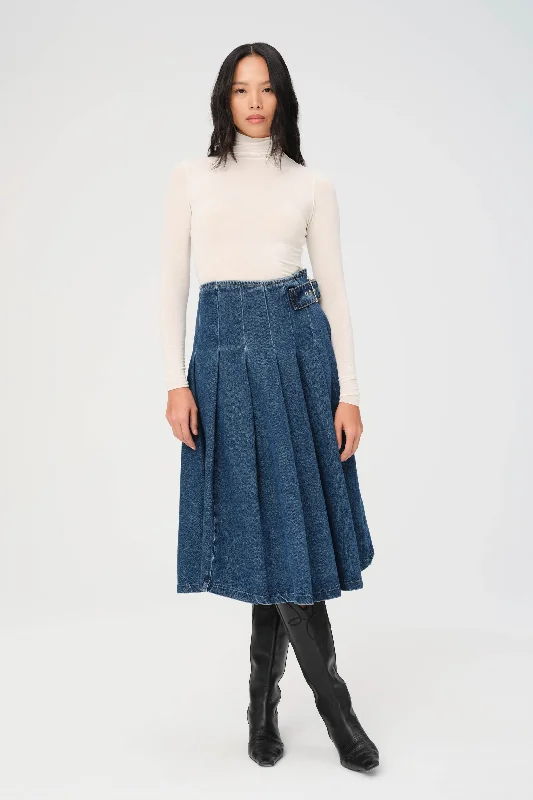 LAS - DENIM PLEATED SKIRT | LOST HIGHWAY tulle skirt dreamy