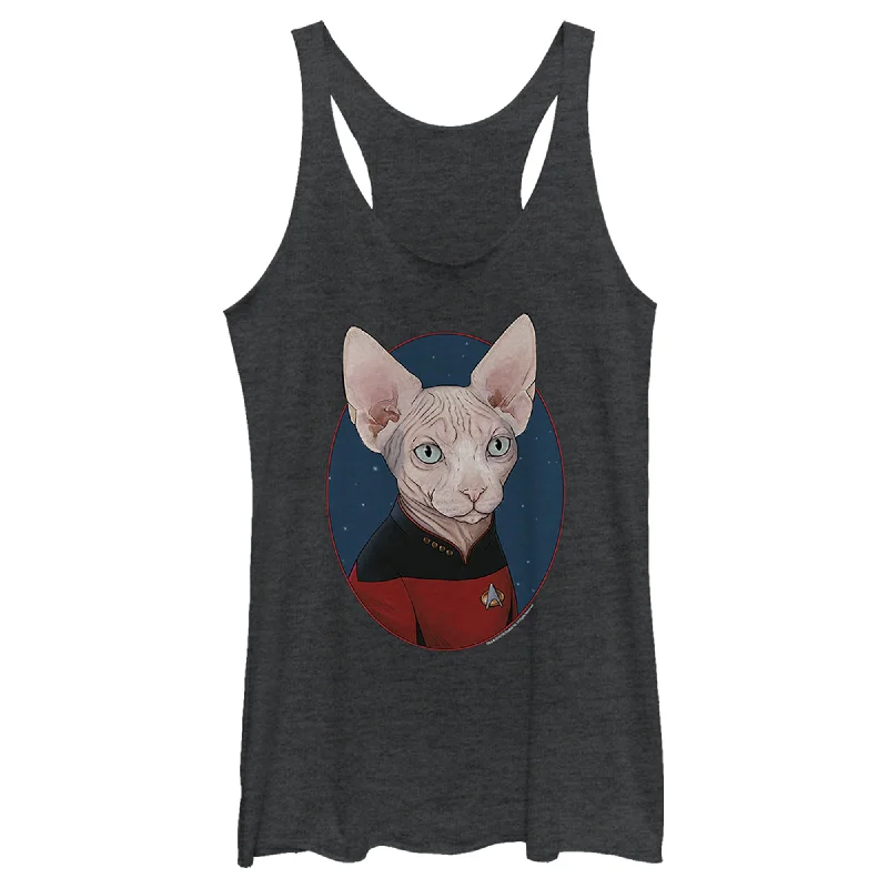 Women's Star Trek: The Next Generation Captain Jean Luc Picard Cat Racerback Tank Top long tank top