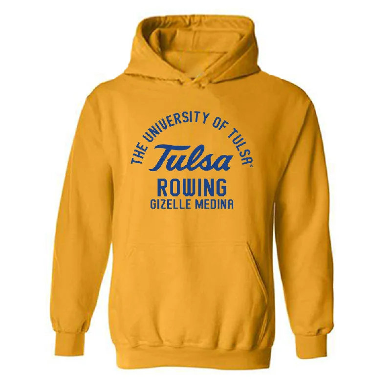 Tulsa - NCAA Women's Rowing : Gizelle Medina - Classic Fashion Shersey Hooded Sweatshirt Hoodie with Hem Applique Textured Unique