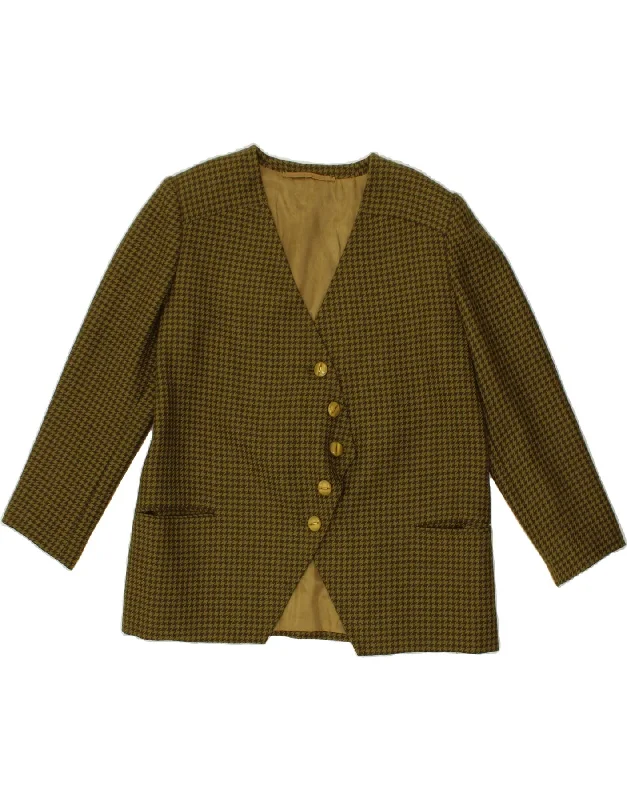 VINTAGE Womens 5 Button Blazer Jacket UK 18 XL Khaki Houndstooth Striped Jacket Polka Dot Jacket Floral Jacket VINTAGE Womens 5 Button Blazer Jacket UK 18 XL Khaki Houndstooth Striped Jacket Polka Dot Jacket Floral Jacket
