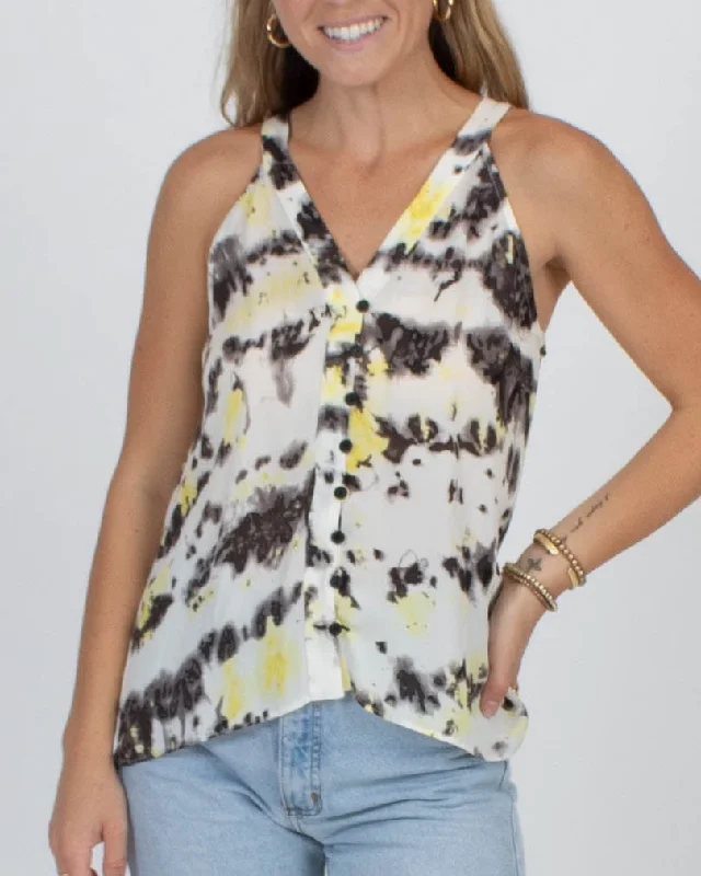 Printed Silk Tank black tank top