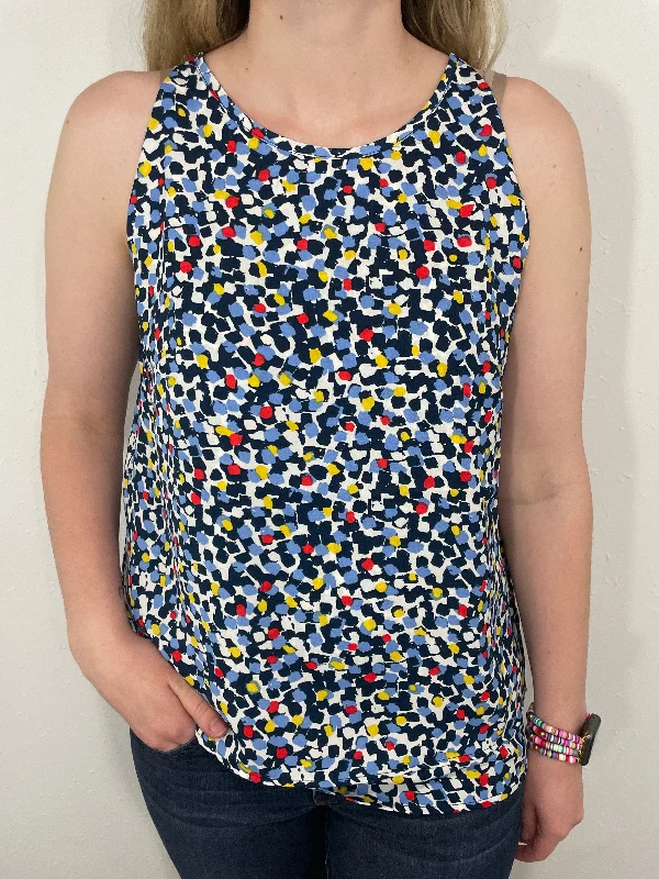 CONFETTI POP TANK - BLUE MULTI grey tank top