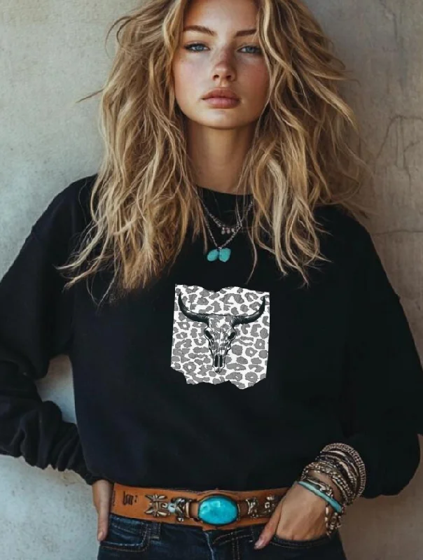 LEOPARD LEGACY SWEATER - BLACK Chenille Brocade Lace