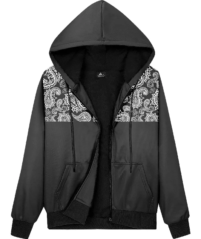 Women's Full Zipper Winter Fleece Sherpa Lined Hoodie-ZPK006028 Graphic Hoodie Design Print