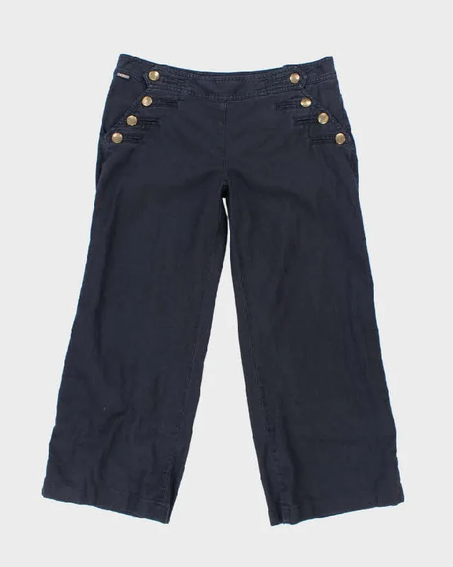 Burberry Navy Linen Trousers - W36 L27 Trousers Spring Floral