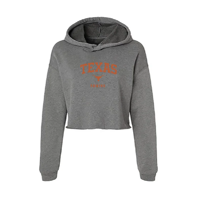 Texas - NCAA Women's Rowing : Ruby Briseno - Women's Crop Fleece Hoodie Hoodie with Bell Sleeves Flared Feminine