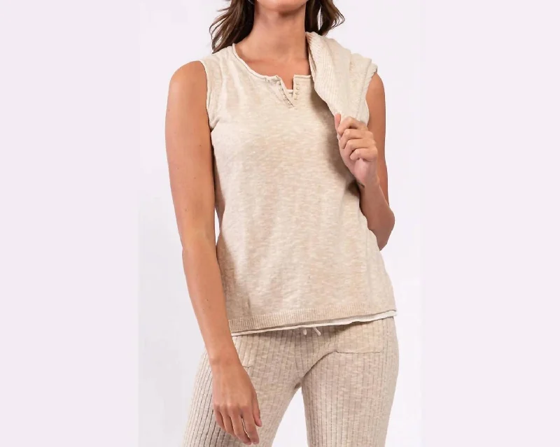 Beige Tank Sweater Neon Metallic Matte