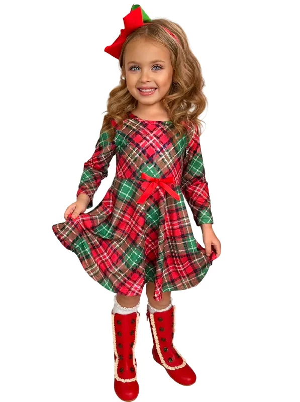 Mistletoe Princess Plaid Holiday Dress Tunics Business professional