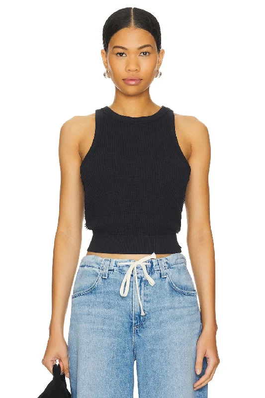 Vest Tank - Black yoga tank top