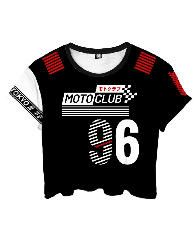 Motoclub Crop Top Print Jacquard Patchwork