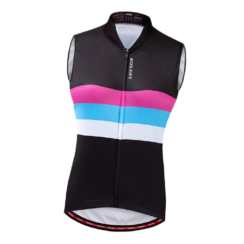 Maxbell Cycling Vest Jersey Women Sleeveless Breathable Reflective Tops Black S Hemp Jersey Tee