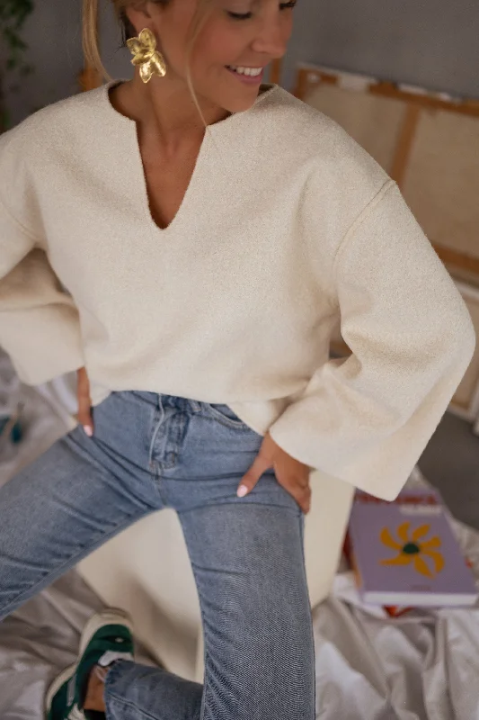 Ecru Aisha Sweater Oversized Loose Flowy