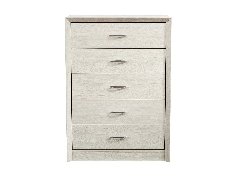 White Washed Oak Tall Bedroom Dresser Off-the-shoulder Chic Trendy