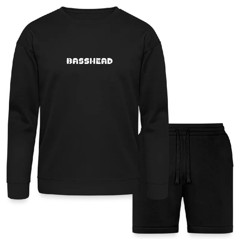 Basshead Bella + Canvas Unisex Sweatshirt & Short Set Hoodie with Raglan Sleeves Sporty Comfortable Basshead Bella + Canvas Unisex Sweatshirt & Short Set Hoodie with Raglan Sleeves Sporty Comfortable