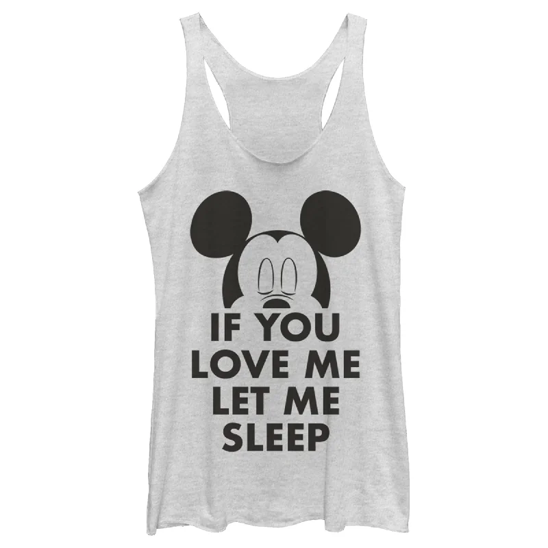 Women's Mickey & Friends If You Love Me Let Me Sleep Racerback Tank Top stretchy tank top