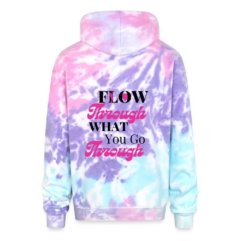 Flow Through What You Go Through Tie Dye Hoodie Hoodie with Velcro Closure Adjustable Secure Flow Through What You Go Through Tie Dye Hoodie Hoodie with Velcro Closure Adjustable Secure