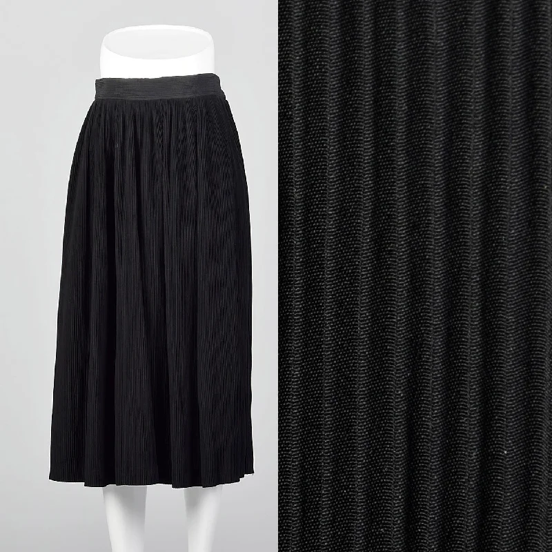 1950s Black Crystal Pleat Skirt cashmere skirt rich