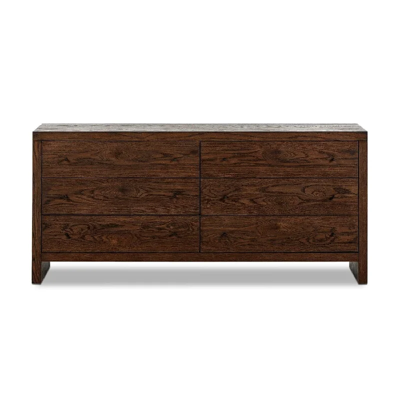 Lioran 6 Drawer Dresser - Umber Oak Tunics Formal black