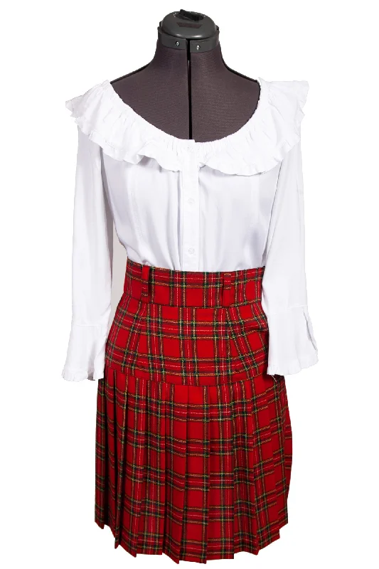 Scully Womens Red 100% Wool Tartan Plaid Skirt leather skirt refined