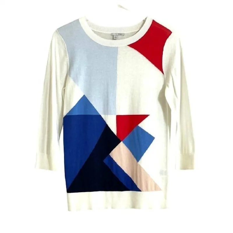 Women's Knit Lightweight Sweater In Multicolor Modern Contemporary Chic