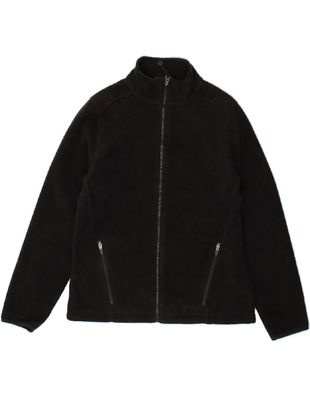L.L.BEAN Womens Loose Fit Fleece Jacket UK 10 Small Black Polyester Anorak Shell Jacket Lightweight Jacket