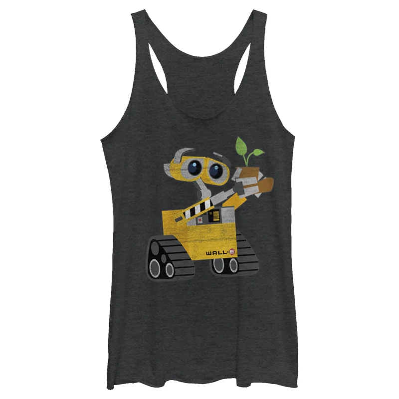 Women's Wall-E Earth Day The Plant in the Boot Racerback Tank Top long tank top