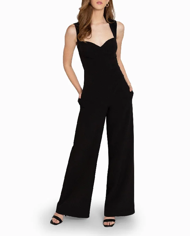 Nicole Miller Heavy Jersey Wide Leg Jumpsuit Bronze Jersey Tee