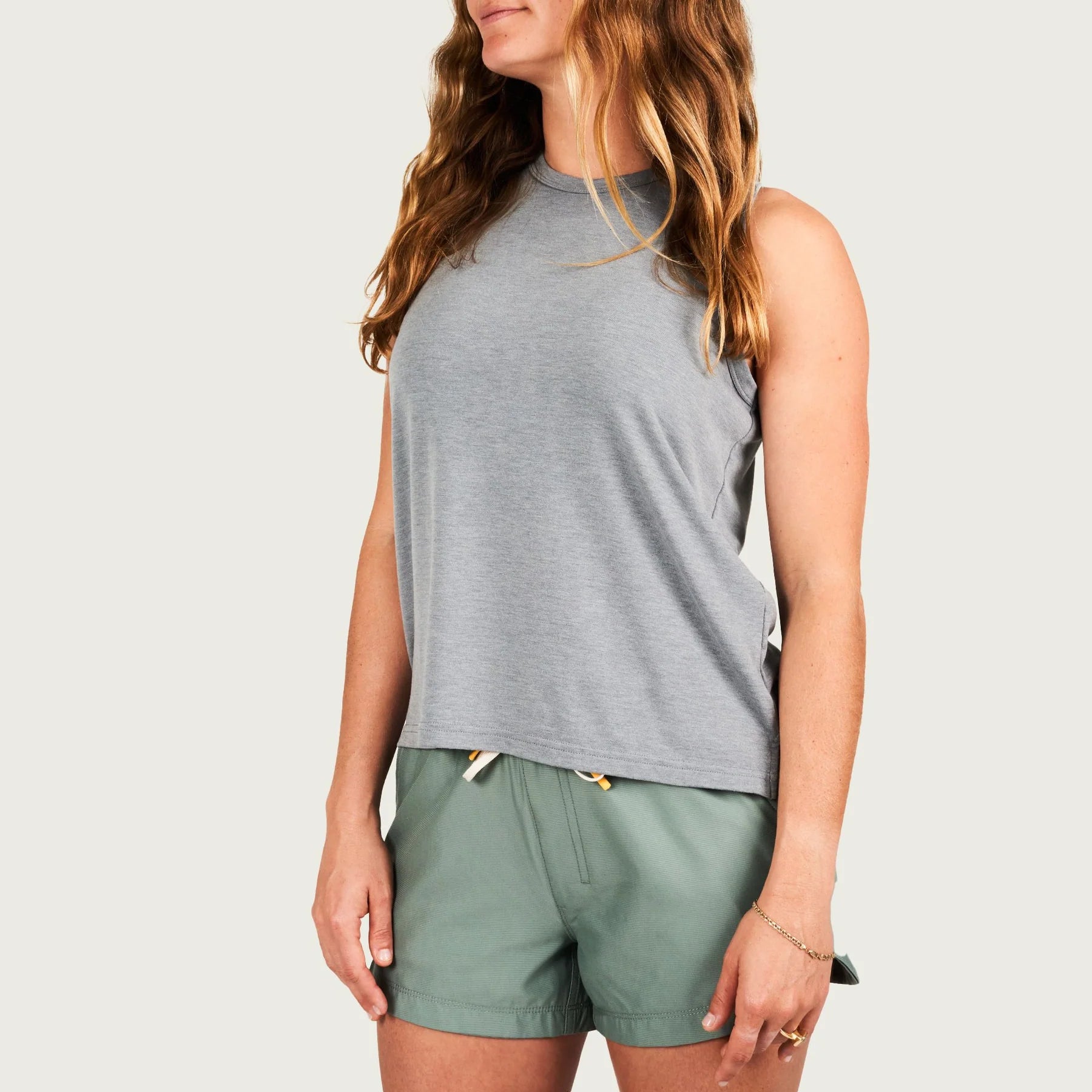 Marsh Women's Buxton Tank in Stone Heather fitness tank top