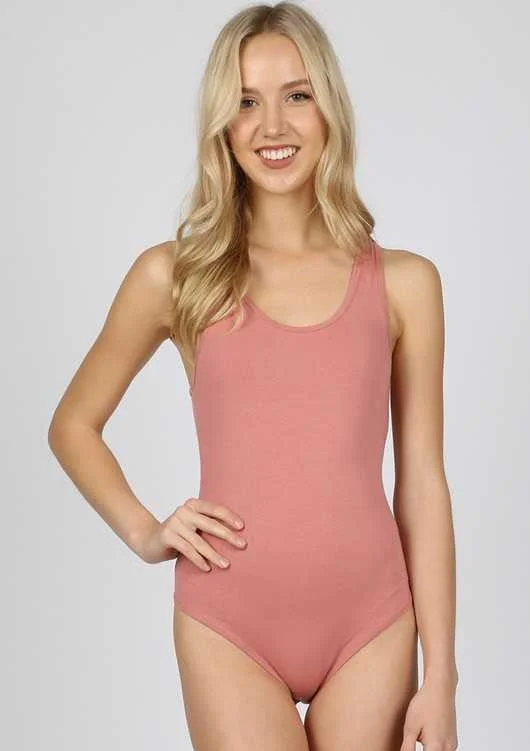 Top - Racer Back Tank Bodysuit metallic tank top