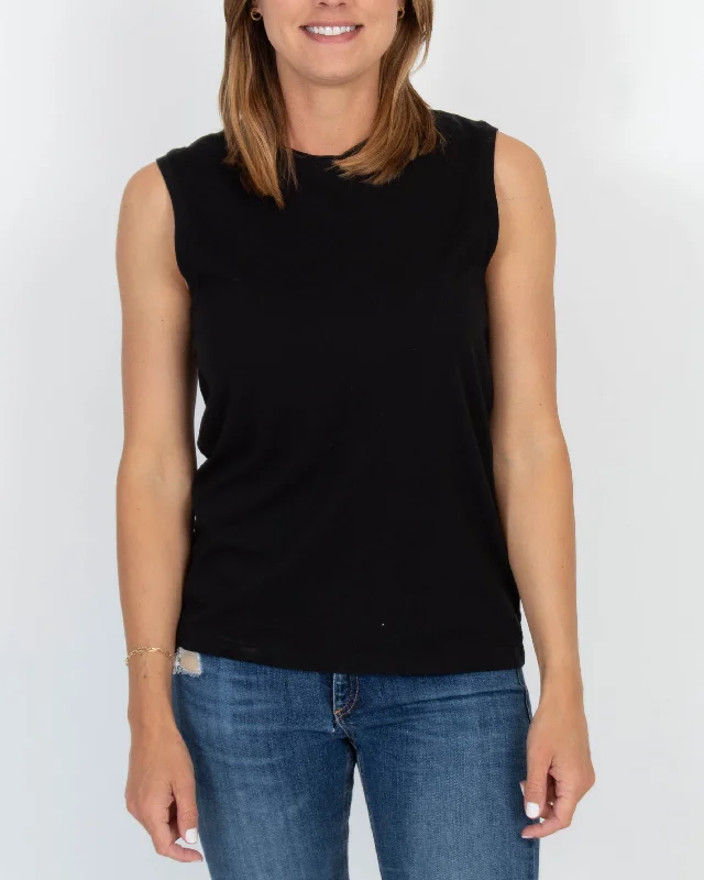 Black Muscle Tank sheer tank top